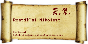 Rostási Nikolett névjegykártya